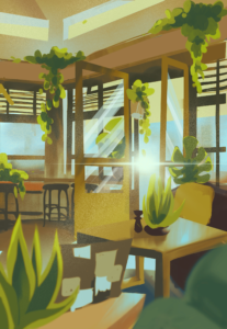 Cafe Interior Illustration